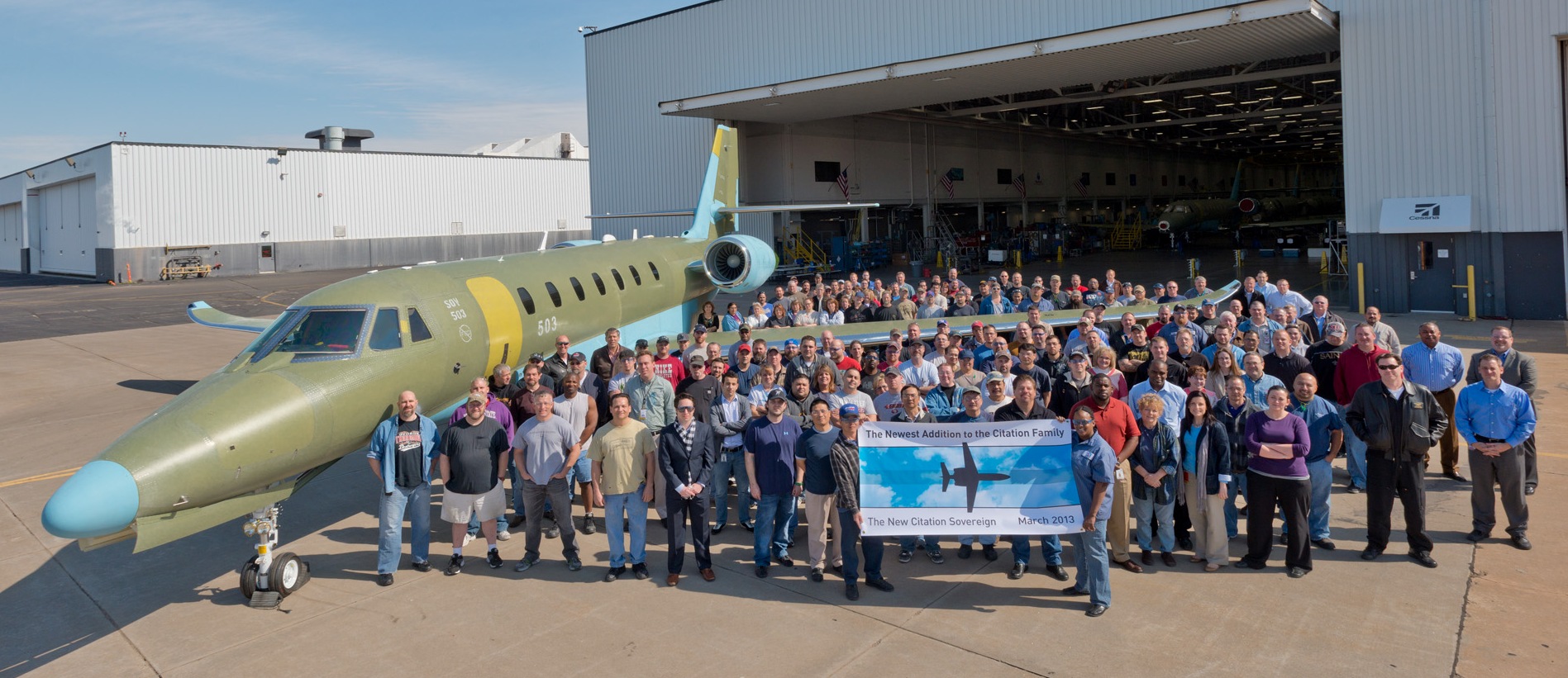 First New Citation Sovereign rolls out of Cessna Assembly