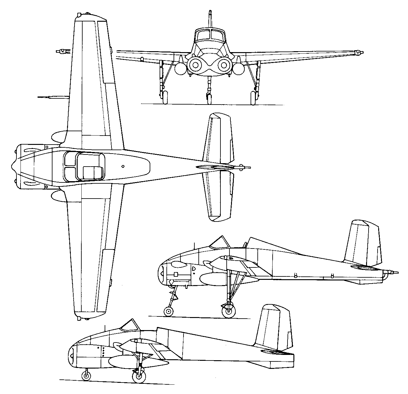 Bell x-14 line art