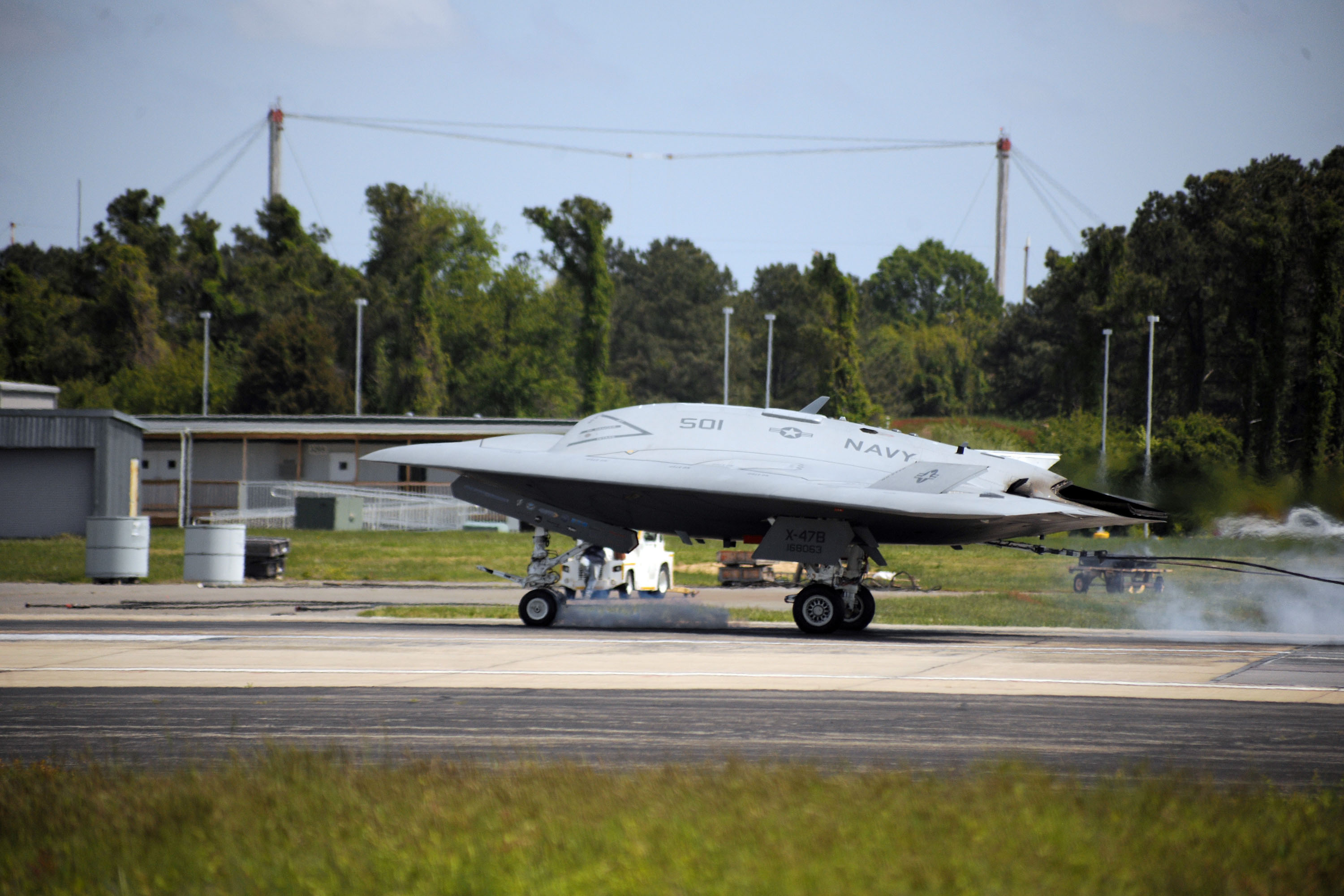 X-47B Completes First-Ever Carrier-Based Arrested Landing