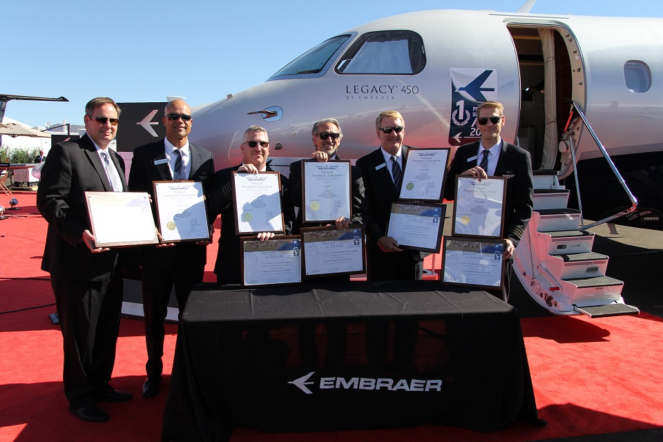 Embraer’s Phenom 300, Legacy 450 and Legacy 500 Business Jets Are Awarded Speed Records by the National Aeronautic Association | The JetAv Blog